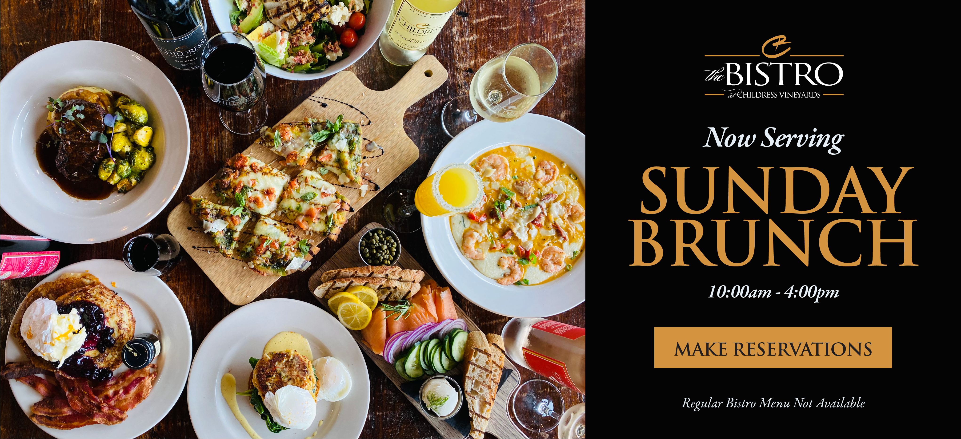 Childress Vineyards and Winery now serving Sunday Brunch at the Bistro